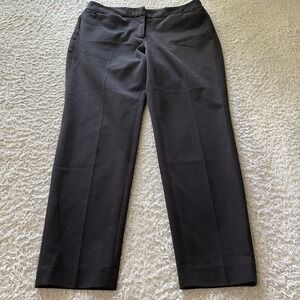 Halogen Black Petite Straight Leg Dress Pants Size 4P Stretch Cotton Blend